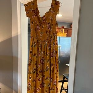 High-Low orange maxi dress